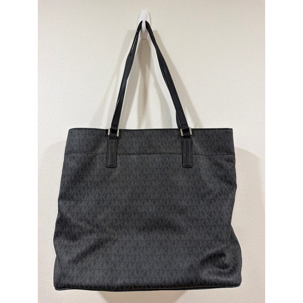 Michael Kors Authentic Signature Large Tote Handbag Leather Shoulder Bag- Black - Picture 3 of 8